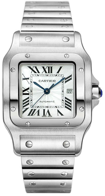Cartier Santos Stainless Steel Mens Automatic Wristwatch-W20055D6 Cartier Santos Stainless Steel Mens Automatic Wristwatch-W20055D6