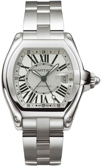 Cartier Roadster GMT Stainless Steel Mens Automatic Wristwatch-W62032X6 Cartier Roadster GMT Stainless Steel Mens Automatic Wristwatch-W62032X6