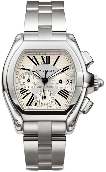 Cartier Roadster Chronograph Stainless Steel Mens Automatic Wristwatch-W62019X6 Cartier Roadster Chronograph Stainless Steel Mens Automatic Wristwatch-W62019X6