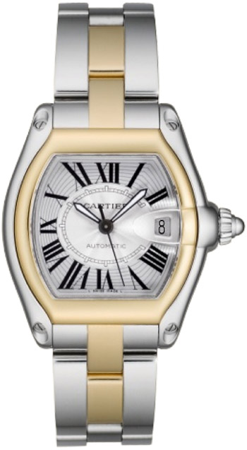 Cartier Roadster Series 18k Yellow Gold and Stainless Steel Mens Automatic Wristwatch-W62031Y4 Cartier Roadster Series 18k Yellow Gold and Stainless Steel Mens Automatic Wristwatch-W62031Y4