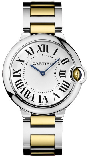 Cartier Ballon Bleu Medium Series Wonderful 18k Yellow Gold and Steel Unisex Swiss Quartz Wristwatch-W69008Z3 Cartier Ballon Bleu Medium Series Wonderful 18k Yellow Gold and Steel Unisex Swiss Quartz Wristwatch-W69008Z3