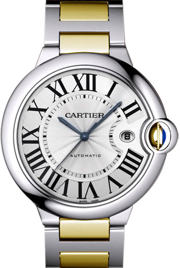 Cartier Ballon Bleu Large Series Great Stainless Steel and 18k Yellow Gold Mens Automatic Wristwatch-W69009Z3 Cartier Ballon Bleu Large Series Great Stainless Steel and 18k Yellow Gold Mens Automatic Wristwatch-W69009Z3