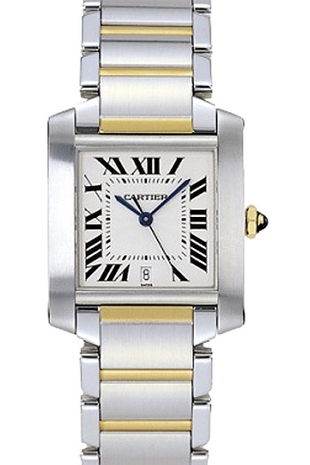 Cartier Tank Francaise Series 18k Yellow Gold and Stainless Steel Mens Swiss Quartz Wristwatch-W51005Q4 Cartier Tank Francaise Series 18k Yellow Gold and Stainless Steel Mens Swiss Quartz Wristwatch-W51005Q4