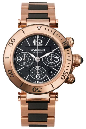 Cartier Pasha Seatimer Series Wonderful 18k Rose Gold Mens Automatic Wristwatch-W301980M Cartier Pasha Seatimer Series Wonderful 18k Rose Gold Mens Automatic Wristwatch-W301980M