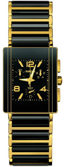Rado Integral Series 18kt Yellow Gold and Black Ceramic Chronograph Mens Watch R20592152