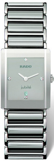 Rado Integral Series Midsize Platinum-tone Ceramic Unisex Watch R20486732 in Silver