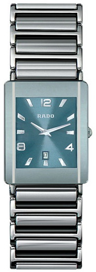 Rado Integral Series Midsize Platinum-tone Ceramic Mens Watch R20484202 in Blue