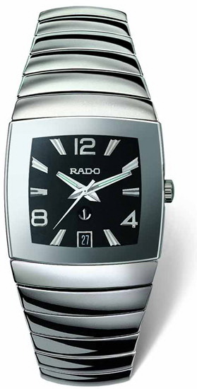 Rado Sintra Series Platinum-tone Ceramic Automatic Mens Watch R13598152 in Black