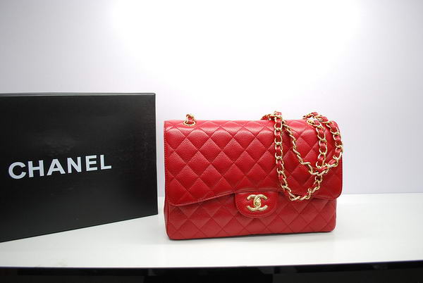 Chanel Jumbo Double Flaps Bag Red Original Caviar Leather A36097 Gold Chanel Jumbo Double Flaps Bag Red Original Caviar Leather A36097 Gold