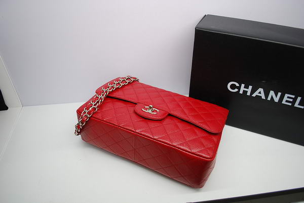 Chanel Jumbo Double Flaps Bag Red Original Caviar Leather A36097 Silver Chanel Jumbo Double Flaps Bag Red Original Caviar Leather A36097 Silver
