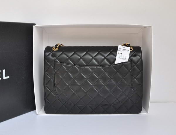 Chanel Original Leather Jumbo Flap Bag A47600 Black Gold Chanel Original Leather Jumbo Flap Bag A47600 Black Gold