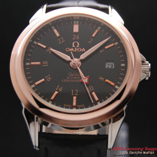 OMEGA DE VILLE Automatic Chronometer Red Gold on Black Leather Strap OM77213 OMEGA DE VILLE Automatic Chronometer Red Gold on Black Leather Strap OM77213
