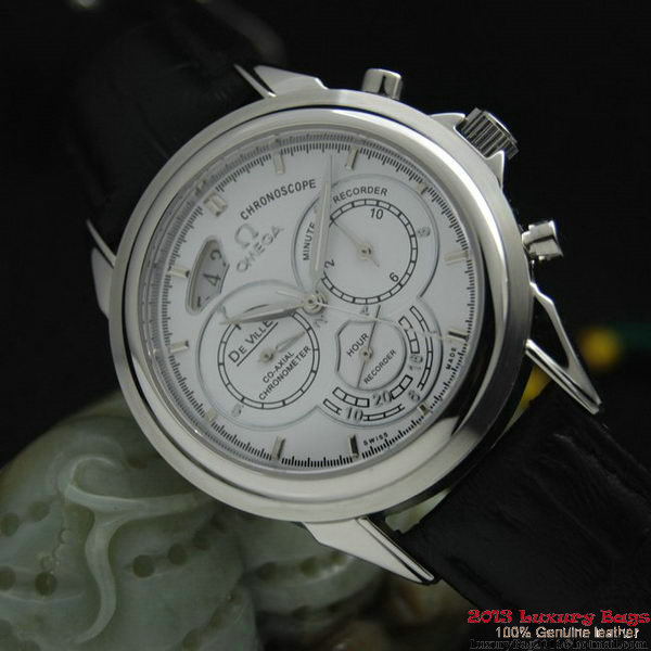 OMEGA DE VILLE CO-AXIAL CHRONOSCOPE Steel on Black Leather Strap OM77402 OMEGA DE VILLE CO-AXIAL CHRONOSCOPE Steel on Black Leather Strap OM77402