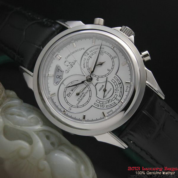 OMEGA DE VILLE CO-AXIAL CHRONOSCOPE Steel on Black Leather Strap OM77402 OMEGA DE VILLE CO-AXIAL CHRONOSCOPE Steel on Black Leather Strap OM77402
