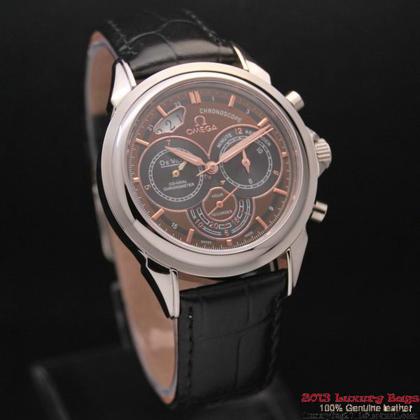 OMEGA DE VILLE CO-AXIAL CHRONOSCOPE Steel on Black Leather Strap OM77405 OMEGA DE VILLE CO-AXIAL CHRONOSCOPE Steel on Black Leather Strap OM77405