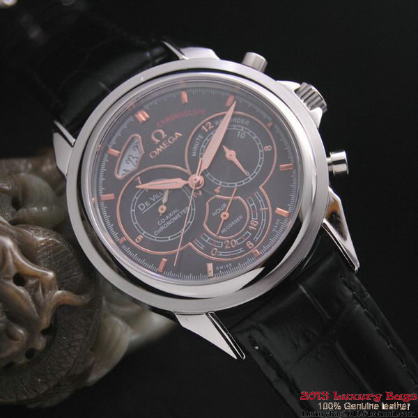 OMEGA DE VILLE CO-AXIAL CHRONOSCOPE Steel on Black Leather Strap OM77409 OMEGA DE VILLE CO-AXIAL CHRONOSCOPE Steel on Black Leather Strap OM77409