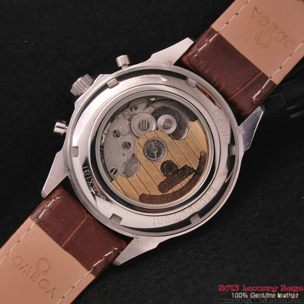OMEGA DE VILLE CO-AXIAL CHRONOSCOPE Steel on Brown Leather Strap OM77408 OMEGA DE VILLE CO-AXIAL CHRONOSCOPE Steel on Brown Leather Strap OM77408