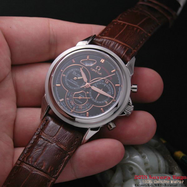 OMEGA DE VILLE CO-AXIAL CHRONOSCOPE Steel on Brown Leather Strap OM77408 OMEGA DE VILLE CO-AXIAL CHRONOSCOPE Steel on Brown Leather Strap OM77408