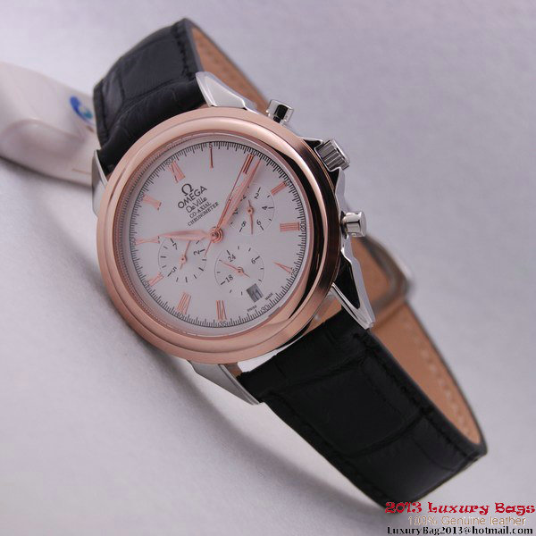 OMEGA DE VILLE CO-AXIAL Chronometer Red Gold on Black Leather Strap OM77502 OMEGA DE VILLE CO-AXIAL Chronometer Red Gold on Black Leather Strap OM77502