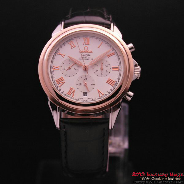 OMEGA DE VILLE CO-AXIAL Chronometer Red Gold on Black Leather Strap OM77502 OMEGA DE VILLE CO-AXIAL Chronometer Red Gold on Black Leather Strap OM77502