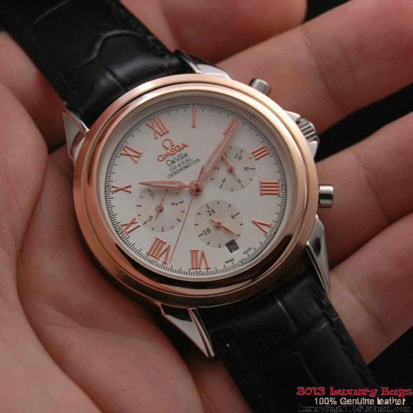 OMEGA DE VILLE CO-AXIAL Chronometer Red Gold on Black Leather Strap OM77502 OMEGA DE VILLE CO-AXIAL Chronometer Red Gold on Black Leather Strap OM77502