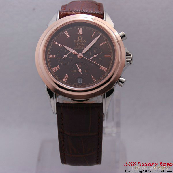 OMEGA DE VILLE CO-AXIAL Chronometer Red Gold on Brown Leather Strap OM77509 OMEGA DE VILLE CO-AXIAL Chronometer Red Gold on Brown Leather Strap OM77509