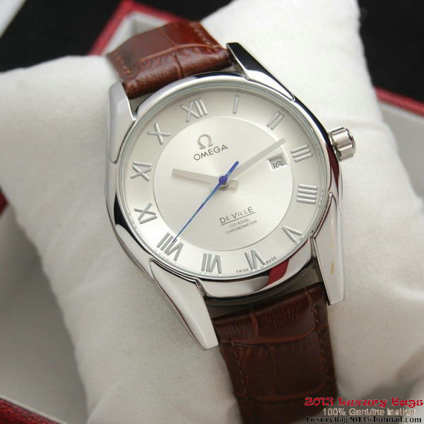 OMEGA DE VILLE Co-AXIAL CHRONOMETER Steel on Brown Leather Strap OM77003 OMEGA DE VILLE Co-AXIAL CHRONOMETER Steel on Brown Leather Strap OM77003