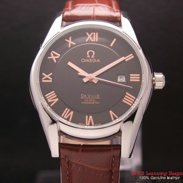 OMEGA DE VILLE Co-AXIAL CHRONOMETER Steel on Brown Leather Strap OM77005 OMEGA DE VILLE Co-AXIAL CHRONOMETER Steel on Brown Leather Strap OM77005