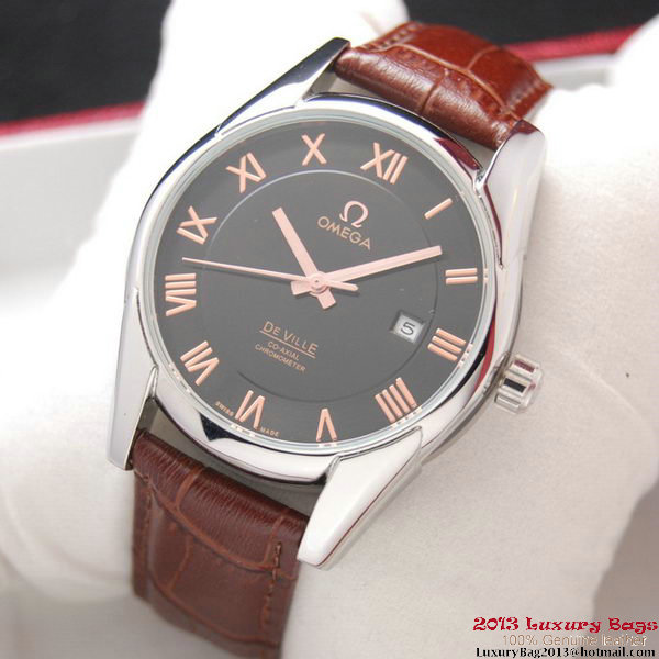 OMEGA DE VILLE Co-AXIAL CHRONOMETER Steel on Brown Leather Strap OM77005 OMEGA DE VILLE Co-AXIAL CHRONOMETER Steel on Brown Leather Strap OM77005