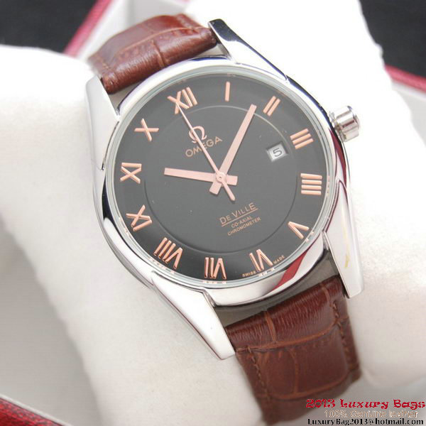 OMEGA DE VILLE Co-AXIAL CHRONOMETER Steel on Brown Leather Strap OM77005 OMEGA DE VILLE Co-AXIAL CHRONOMETER Steel on Brown Leather Strap OM77005