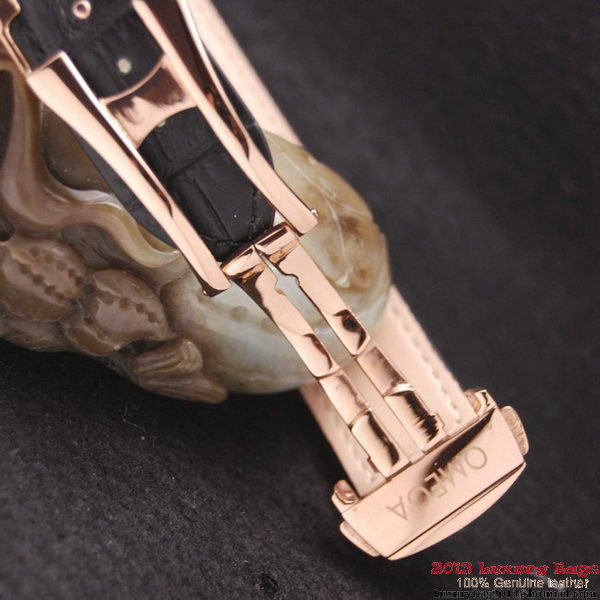 OMEGA DE VILLE HOUR VISION ANNUAL CALENDAR Red Gold on Black Leather Strap OM77122 OMEGA DE VILLE HOUR VISION ANNUAL CALENDAR Red Gold on Black Leather Strap OM77122