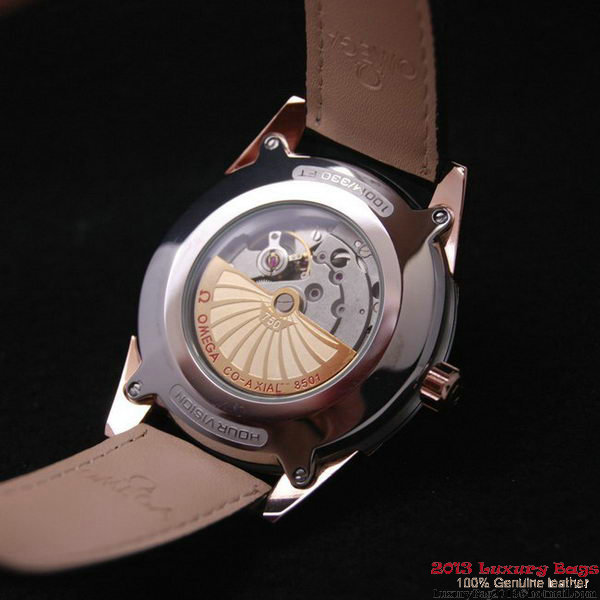 OMEGA DE VILLE HOUR VISION ANNUAL CALENDAR Red Gold on Black Leather Strap OM77122 OMEGA DE VILLE HOUR VISION ANNUAL CALENDAR Red Gold on Black Leather Strap OM77122