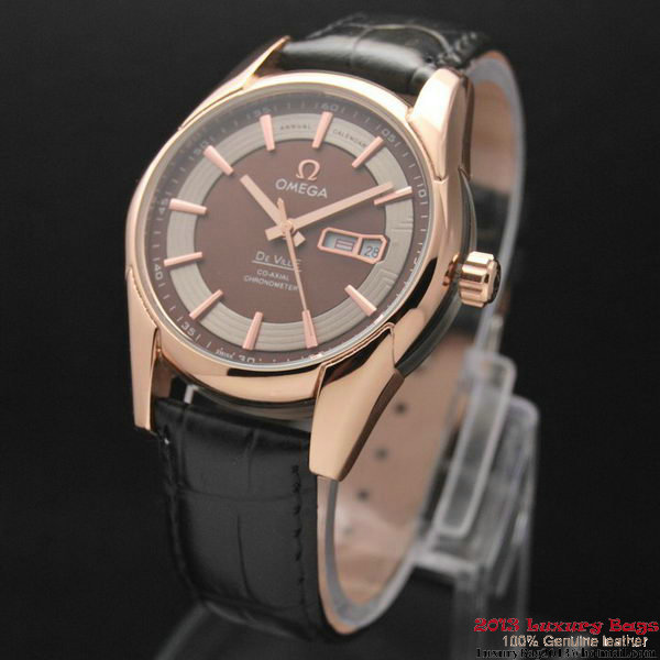 OMEGA DE VILLE HOUR VISION ANNUAL CALENDAR Red Gold on Black Leather Strap OM77122 OMEGA DE VILLE HOUR VISION ANNUAL CALENDAR Red Gold on Black Leather Strap OM77122