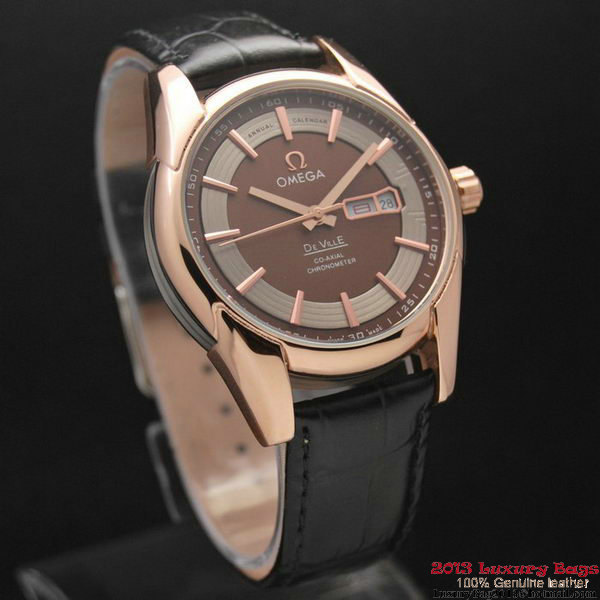 OMEGA DE VILLE HOUR VISION ANNUAL CALENDAR Red Gold on Black Leather Strap OM77122 OMEGA DE VILLE HOUR VISION ANNUAL CALENDAR Red Gold on Black Leather Strap OM77122