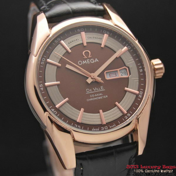 OMEGA DE VILLE HOUR VISION ANNUAL CALENDAR Red Gold on Black Leather Strap OM77122 OMEGA DE VILLE HOUR VISION ANNUAL CALENDAR Red Gold on Black Leather Strap OM77122
