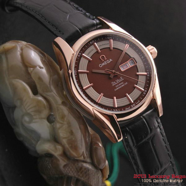 OMEGA DE VILLE HOUR VISION ANNUAL CALENDAR Red Gold on Black Leather Strap OM77122 OMEGA DE VILLE HOUR VISION ANNUAL CALENDAR Red Gold on Black Leather Strap OM77122