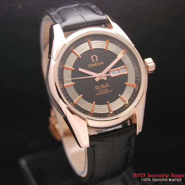OMEGA DE VILLE HOUR VISION ANNUAL CALENDAR Red Gold on Black Leather Strap OM77124 OMEGA DE VILLE HOUR VISION ANNUAL CALENDAR Red Gold on Black Leather Strap OM77124