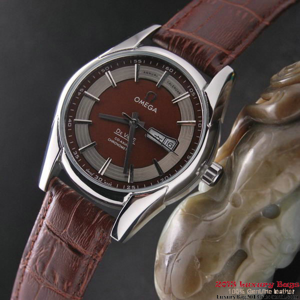 OMEGA DE VILLE HOUR VISION ANNUAL CALENDAR Steel on Brown Leather Strap OM77109 OMEGA DE VILLE HOUR VISION ANNUAL CALENDAR Steel on Brown Leather Strap OM77109
