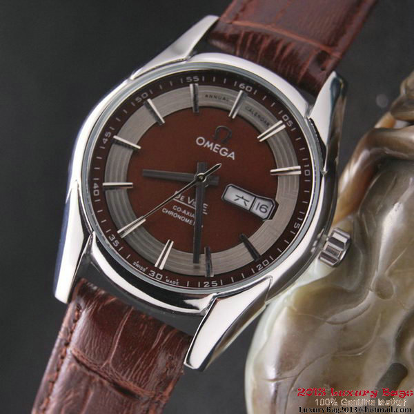 OMEGA DE VILLE HOUR VISION ANNUAL CALENDAR Steel on Brown Leather Strap OM77109 OMEGA DE VILLE HOUR VISION ANNUAL CALENDAR Steel on Brown Leather Strap OM77109