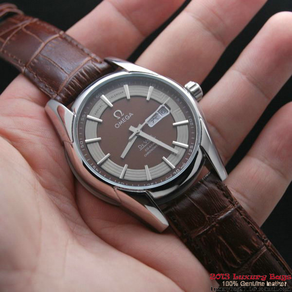 OMEGA DE VILLE HOUR VISION ANNUAL CALENDAR Steel on Brown Leather Strap OM77109 OMEGA DE VILLE HOUR VISION ANNUAL CALENDAR Steel on Brown Leather Strap OM77109