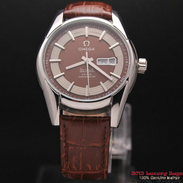 OMEGA DE VILLE HOUR VISION ANNUAL CALENDAR Steel on Brown Leather Strap OM77109 OMEGA DE VILLE HOUR VISION ANNUAL CALENDAR Steel on Brown Leather Strap OM77109