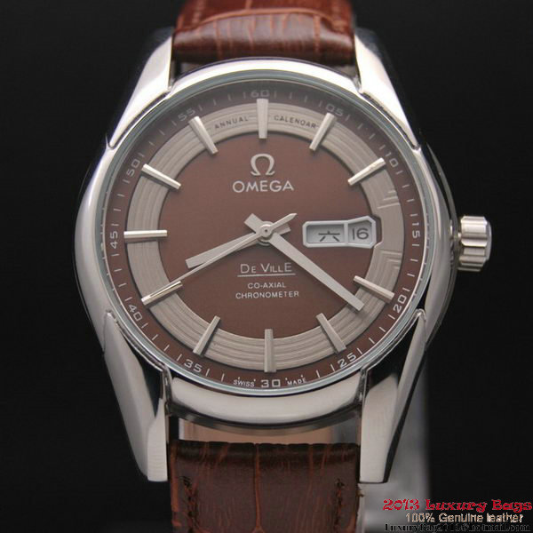 OMEGA DE VILLE HOUR VISION ANNUAL CALENDAR Steel on Brown Leather Strap OM77109 OMEGA DE VILLE HOUR VISION ANNUAL CALENDAR Steel on Brown Leather Strap OM77109