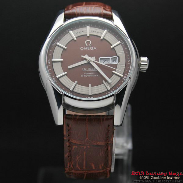 OMEGA DE VILLE HOUR VISION ANNUAL CALENDAR Steel on Brown Leather Strap OM77109 OMEGA DE VILLE HOUR VISION ANNUAL CALENDAR Steel on Brown Leather Strap OM77109