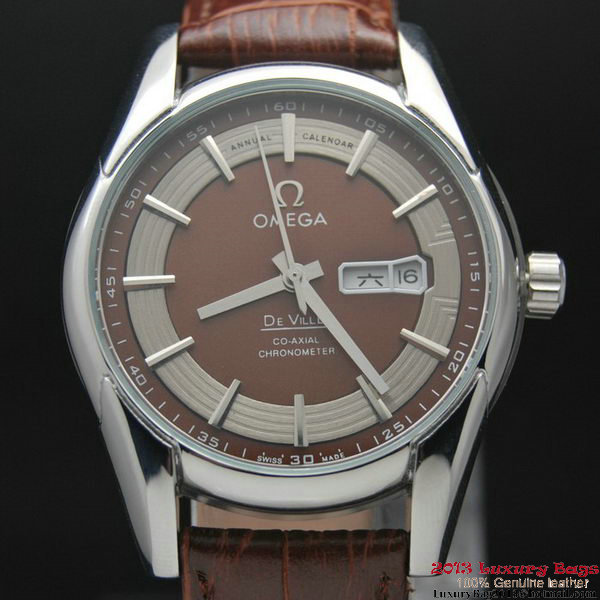 OMEGA DE VILLE HOUR VISION ANNUAL CALENDAR Steel on Brown Leather Strap OM77109 OMEGA DE VILLE HOUR VISION ANNUAL CALENDAR Steel on Brown Leather Strap OM77109