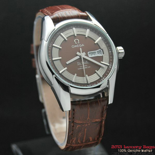 OMEGA DE VILLE HOUR VISION ANNUAL CALENDAR Steel on Brown Leather Strap OM77109 OMEGA DE VILLE HOUR VISION ANNUAL CALENDAR Steel on Brown Leather Strap OM77109