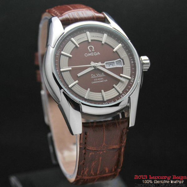 OMEGA DE VILLE HOUR VISION ANNUAL CALENDAR Steel on Brown Leather Strap OM77109 OMEGA DE VILLE HOUR VISION ANNUAL CALENDAR Steel on Brown Leather Strap OM77109