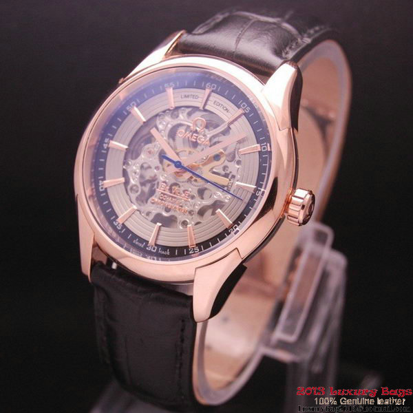 OMEGA DE VILLE Tourbillon Watches Red Gold on Black Leather Strap Om7016 OMEGA DE VILLE Tourbillon Watches Red Gold on Black Leather Strap Om7016