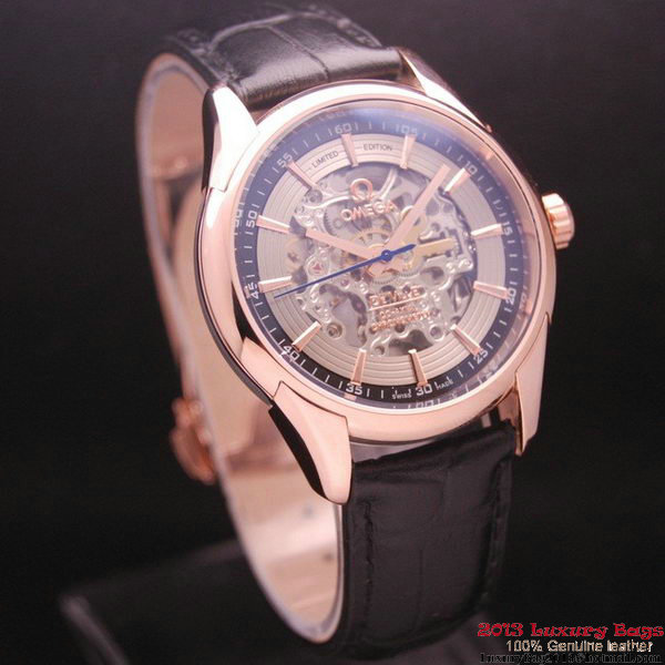 OMEGA DE VILLE Tourbillon Watches Red Gold on Black Leather Strap Om7016 OMEGA DE VILLE Tourbillon Watches Red Gold on Black Leather Strap Om7016