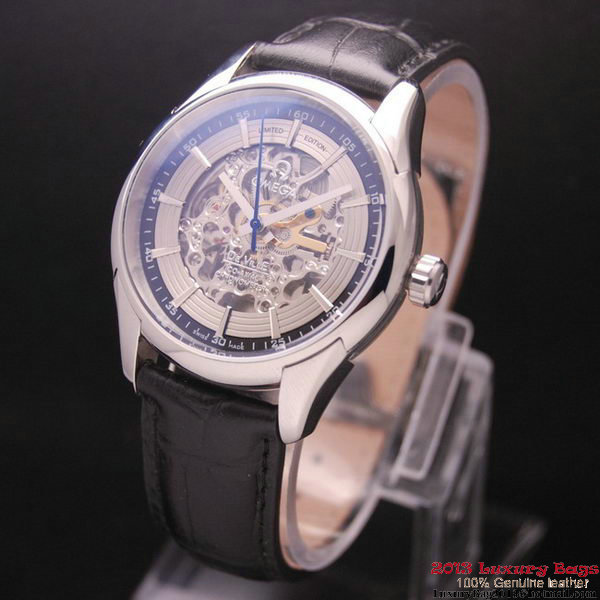 OMEGA DE VILLE Tourbillon Watches Steel on Black Leather Strap Om7008 OMEGA DE VILLE Tourbillon Watches Steel on Black Leather Strap Om7008