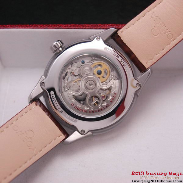 OMEGA DE VILLE Tourbillon Watches Steel on Brown Leather Strap Om7003 OMEGA DE VILLE Tourbillon Watches Steel on Brown Leather Strap Om7003